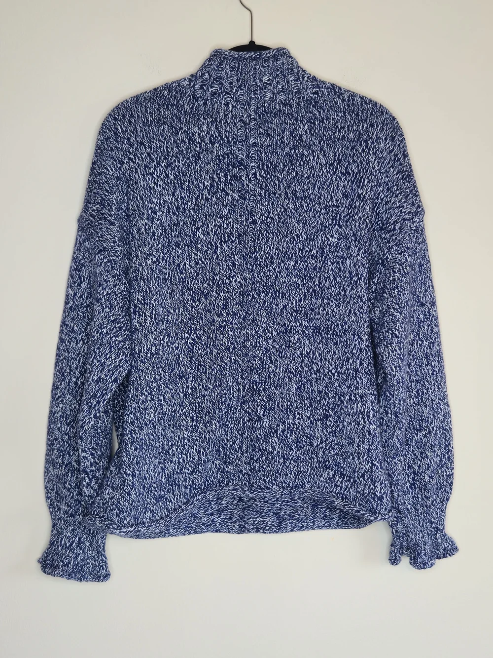 J.crew Rollneck Marled Blue Oversized Rubbed Cuff Sweater 2025